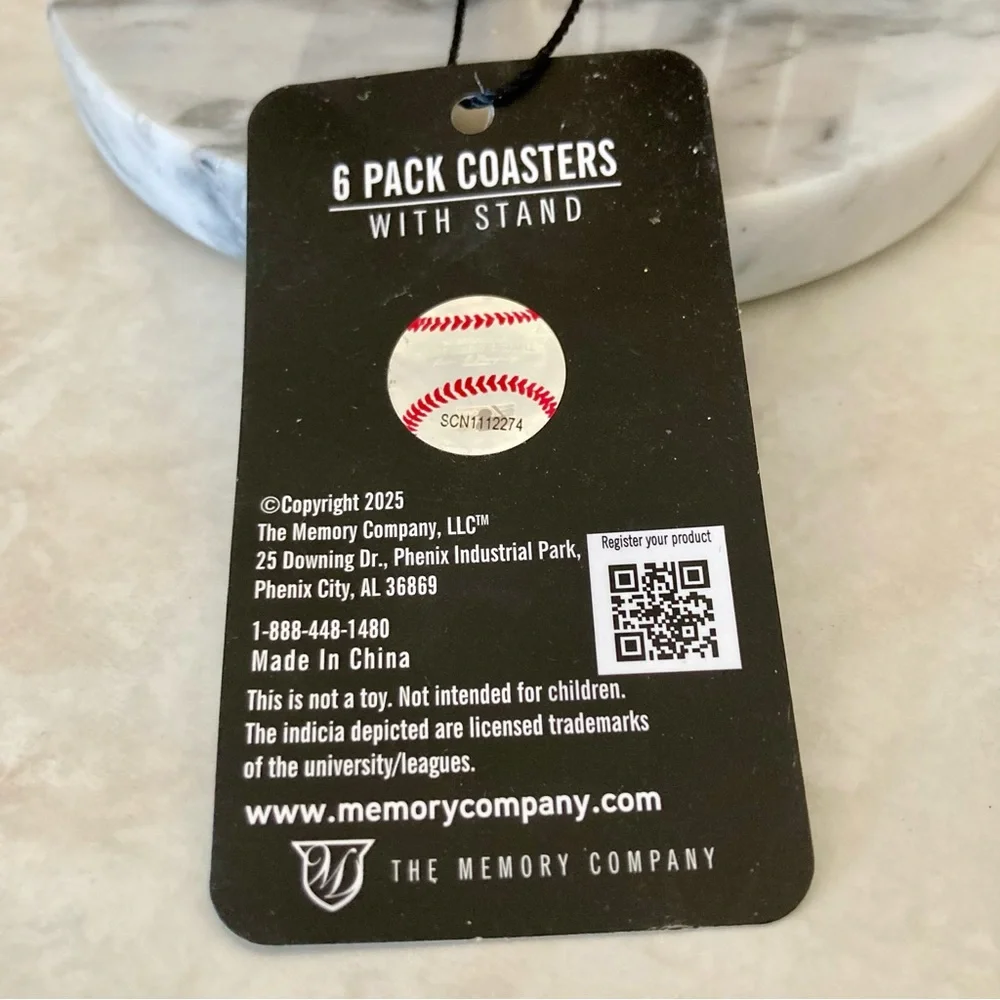 NWT It’s baseball season! Set of 6 licensed MLB New York Mets wooden coasters